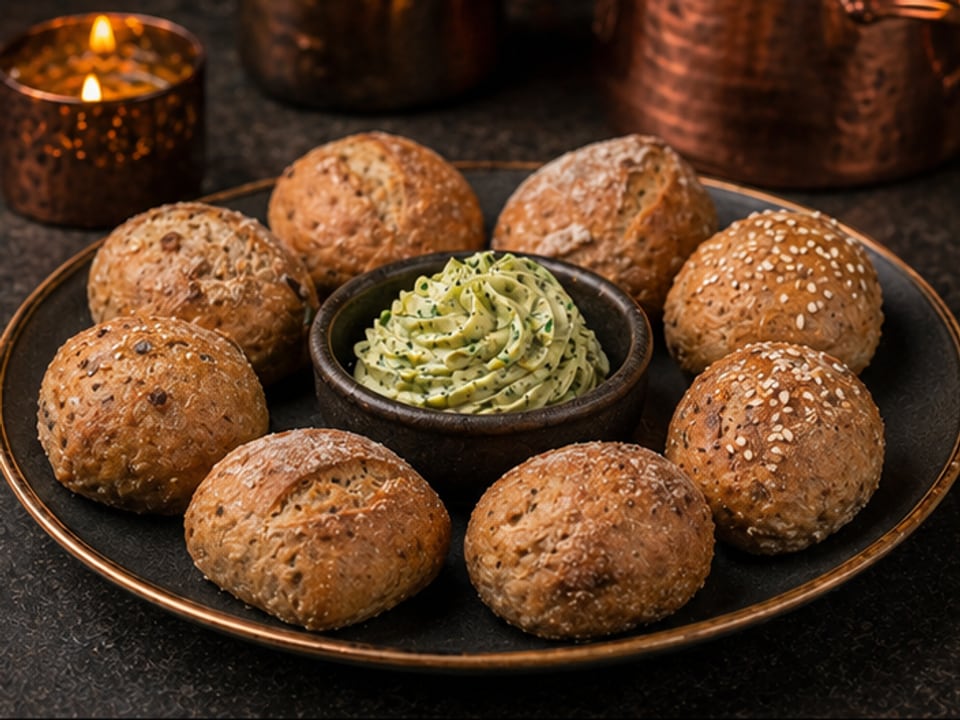 Piccoli panini with herb butter