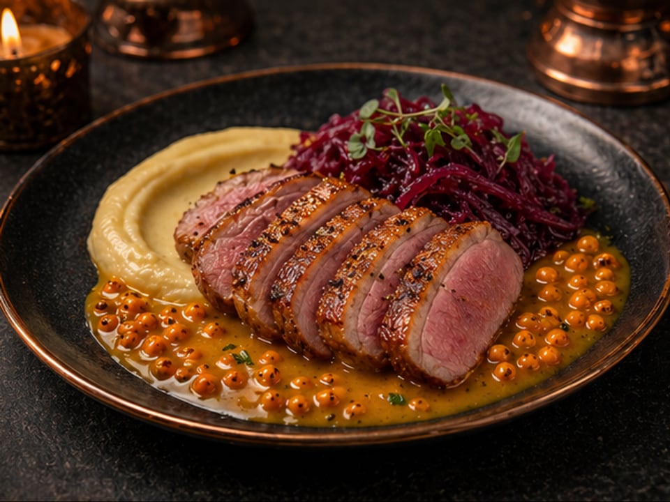 Sous-vide duck breast